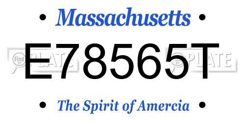 E78565T Massachusetts License Plate
