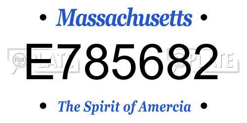 E785682 Massachusetts License Plate