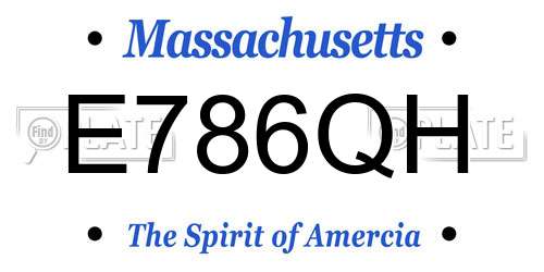 E786QH Massachusetts License Plate