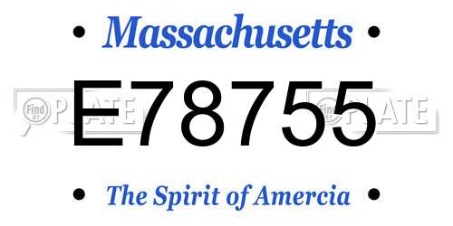 E78755 Massachusetts License Plate