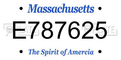 E787625 Massachusetts License Plate
