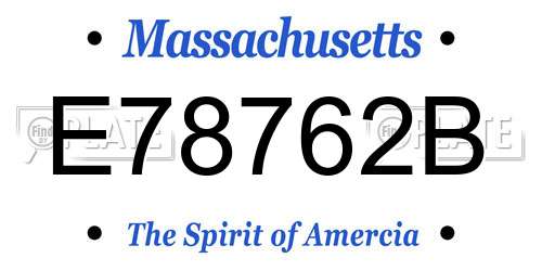 E78762B Massachusetts License Plate
