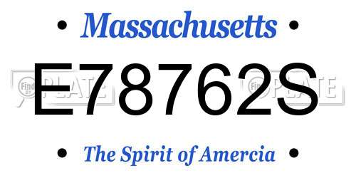 E78762S Massachusetts License Plate