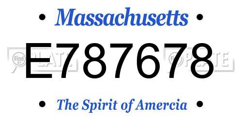 E787678 Massachusetts License Plate