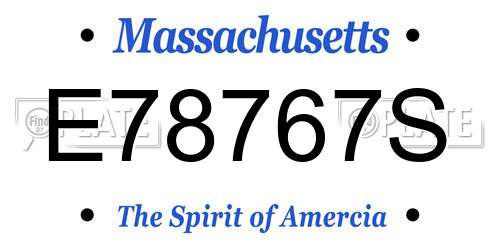E78767S Massachusetts License Plate