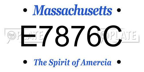 E7876C Massachusetts License Plate