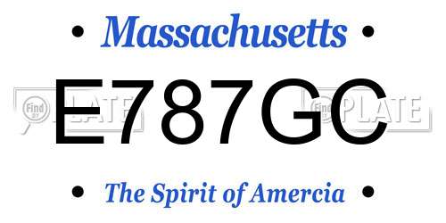 E787GC Massachusetts License Plate