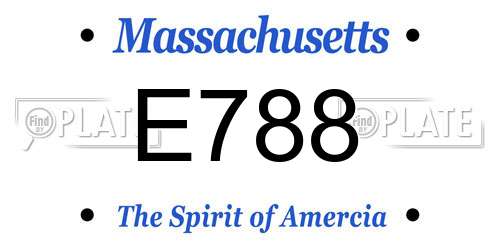E788 Massachusetts License Plate