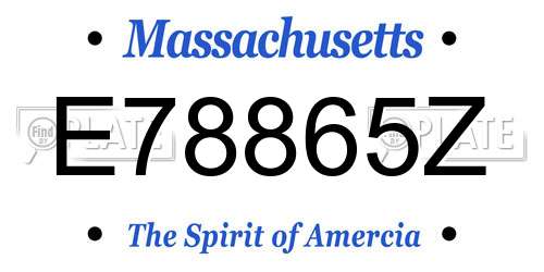 E78865Z Massachusetts License Plate