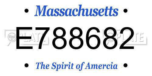 E788682 Massachusetts License Plate