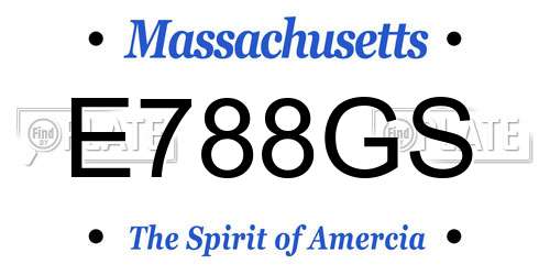 E788GS Massachusetts License Plate