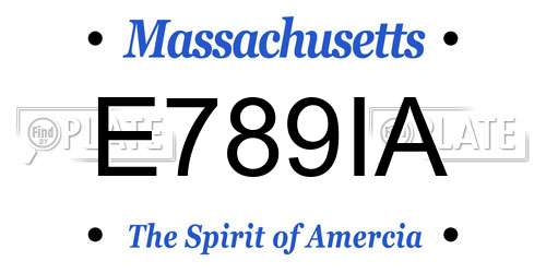 E789IA Massachusetts License Plate