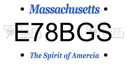 E78BGS Massachusetts License Plate
