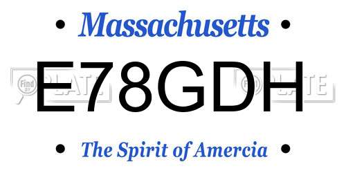 E78GDH Massachusetts License Plate
