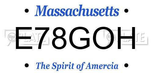 E78GOH Massachusetts License Plate