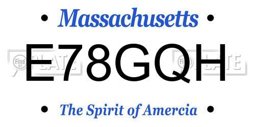 E78GQH Massachusetts License Plate