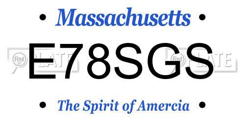 E78SGS Massachusetts License Plate