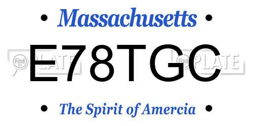 E78TGC Massachusetts License Plate