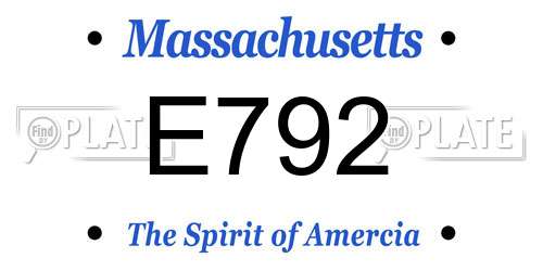 E792 Massachusetts License Plate