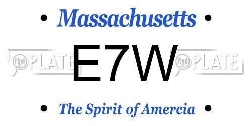 E7W Massachusetts License Plate