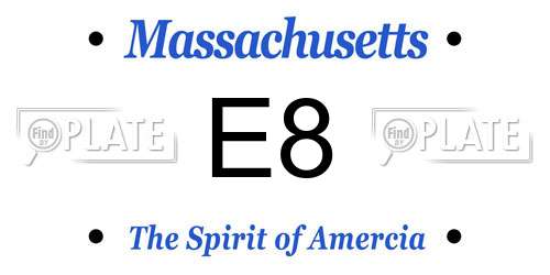 E8 Massachusetts License Plate