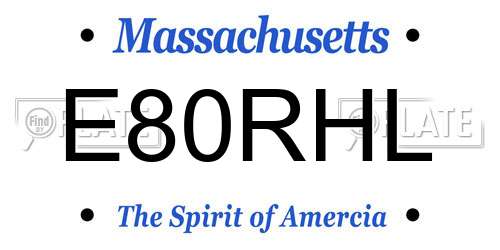 E80RHL Massachusetts License Plate