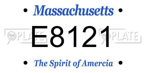 E8121 Massachusetts License Plate