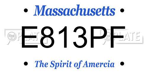 E813PF Massachusetts License Plate