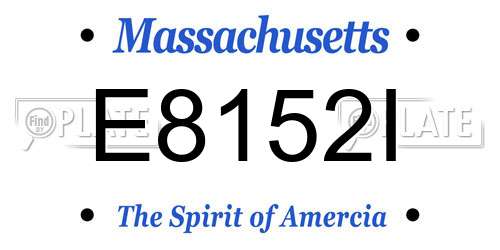 E8152I Massachusetts License Plate