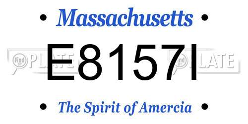 E8157I Massachusetts License Plate