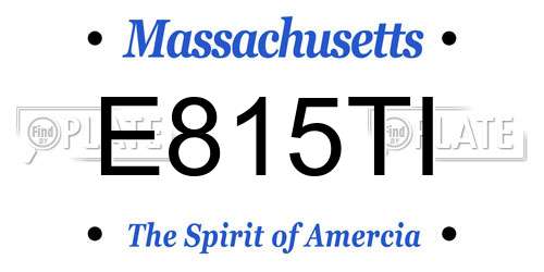 E815TI Massachusetts License Plate