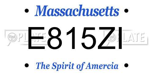 E815ZI Massachusetts License Plate