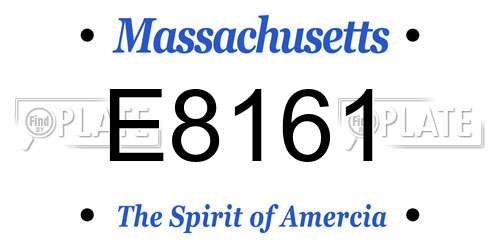 E8161 Massachusetts License Plate