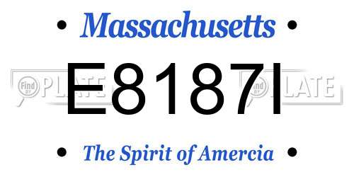 E8187I Massachusetts License Plate