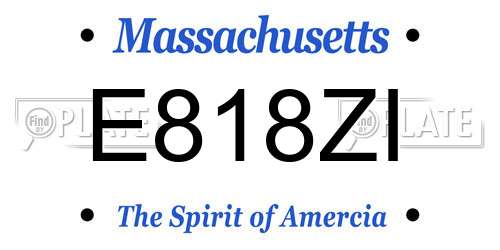 E818ZI Massachusetts License Plate