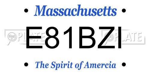 E81BZI Massachusetts License Plate