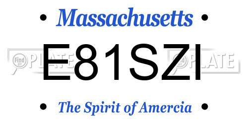 E81SZI Massachusetts License Plate