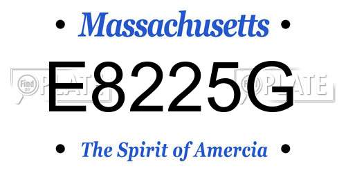 E8225G Massachusetts License Plate