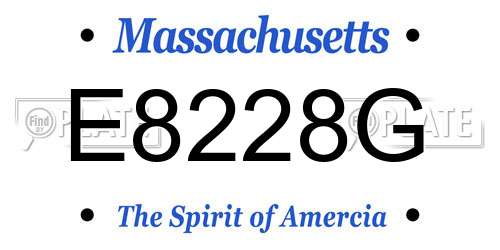 E8228G Massachusetts License Plate