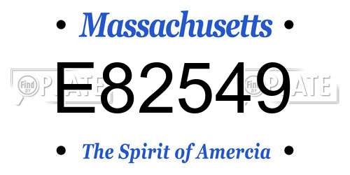 E82549 Massachusetts License Plate