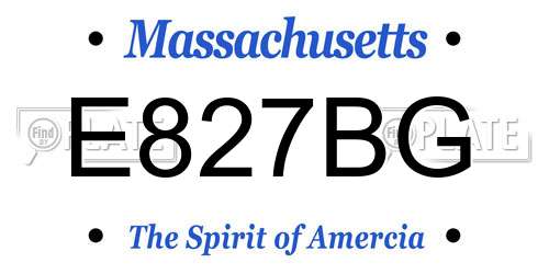 E827BG Massachusetts License Plate