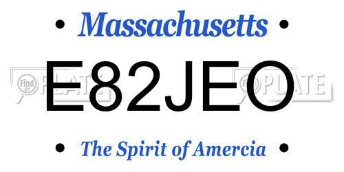 E82JEO Massachusetts License Plate