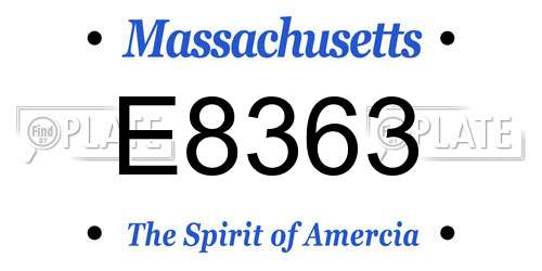 E8363 Massachusetts License Plate