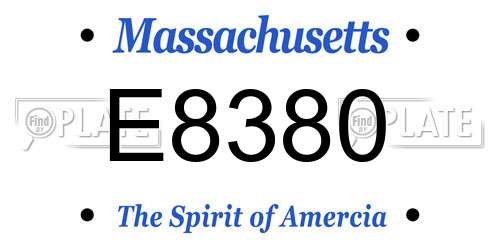 E8380 Massachusetts License Plate