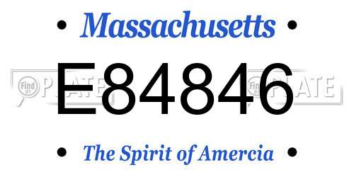 E84846 Massachusetts License Plate