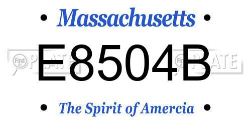 E8504B Massachusetts License Plate