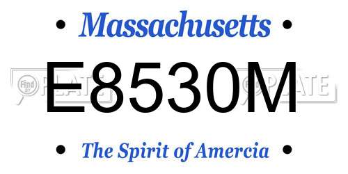 E8530M Massachusetts License Plate