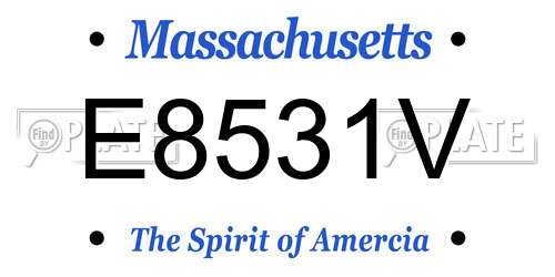 E8531V Massachusetts License Plate