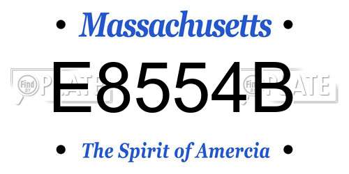 E8554B Massachusetts License Plate