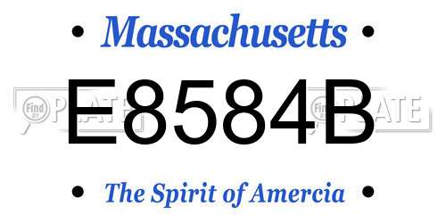 E8584B Massachusetts License Plate